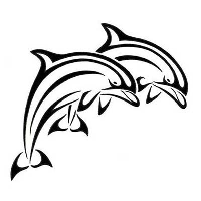 A Dolphin Drawing Design Water Transfer Temporary Tattoo(fake Tattoo) Stickers NO.11119